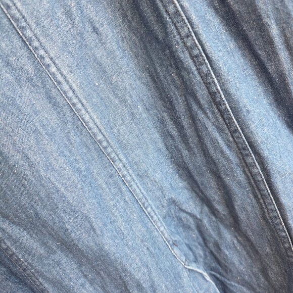 Vintage Levi's Denim Jumper Dress Overall Skirt Medium Zip Front 90s Grunge - Picture 5 of 12